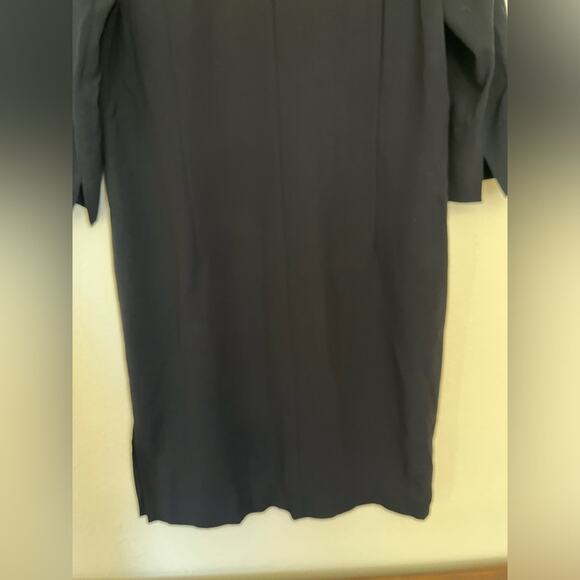 NWT Trixi Schober 100% wool black minimalist office shirt dress 3/4 sleeve sz 10 - Picture 12 of 15
